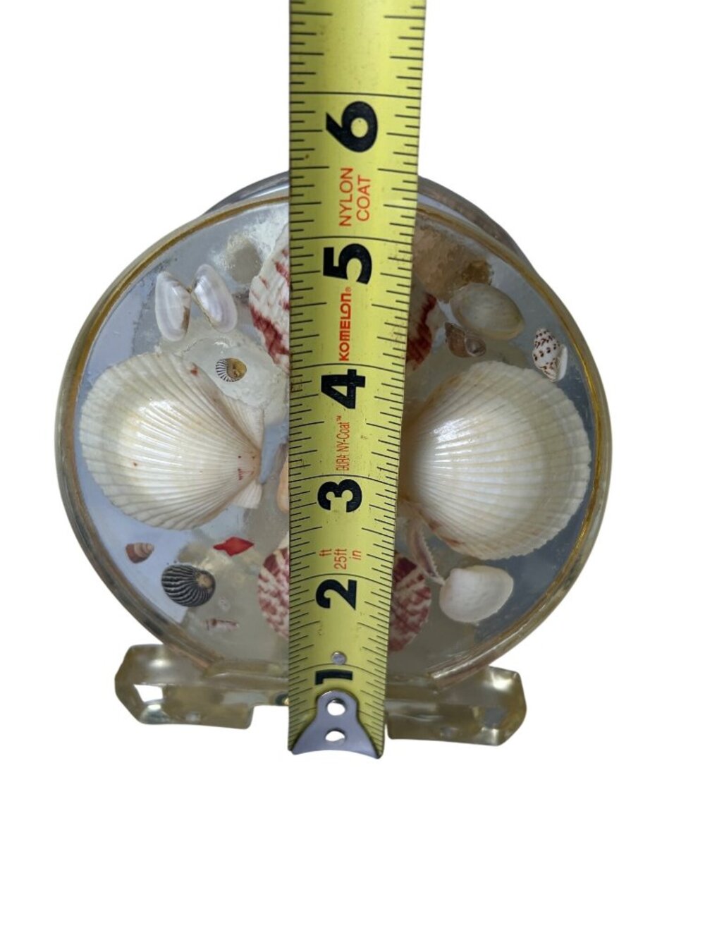 VTG Seashell Napkin Holder Lucite Acrylic w/ Real Shells Coastal Beach Nautical - Picture 8 of 9